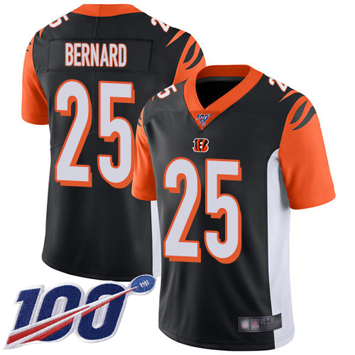 Cincinnati Bengals Limited Black Men Giovani Bernard Home Jersey NFL Footballl 25 100th Season Vapor Untouchable